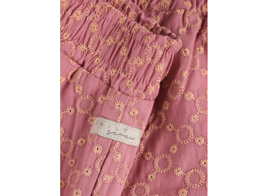 Ruffle shorts broderie - Heather rose