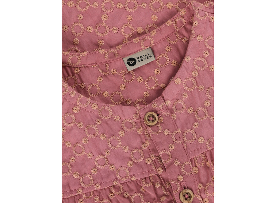 Shirt ruffle broderie - Heather rose