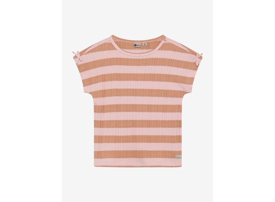 T-shirt fancy stripe - Silver pink
