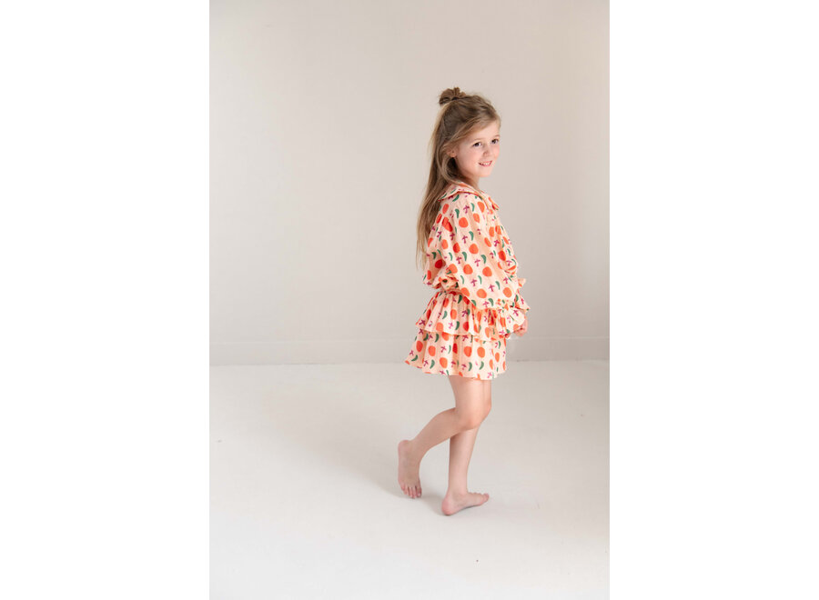 Emmy blouse - Bird AOP peach orange