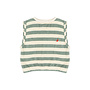 Eve sleeveless T-shirt - Sage green off white stripe