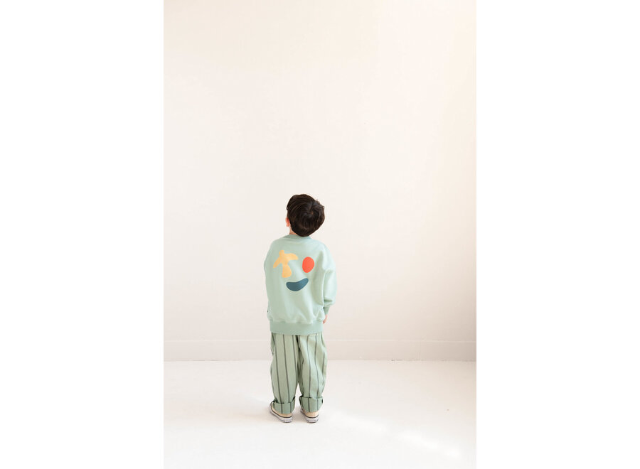 Happy bird sweater - Sage green