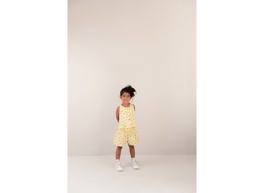 Summer shorts - Flower AOP soft yellow