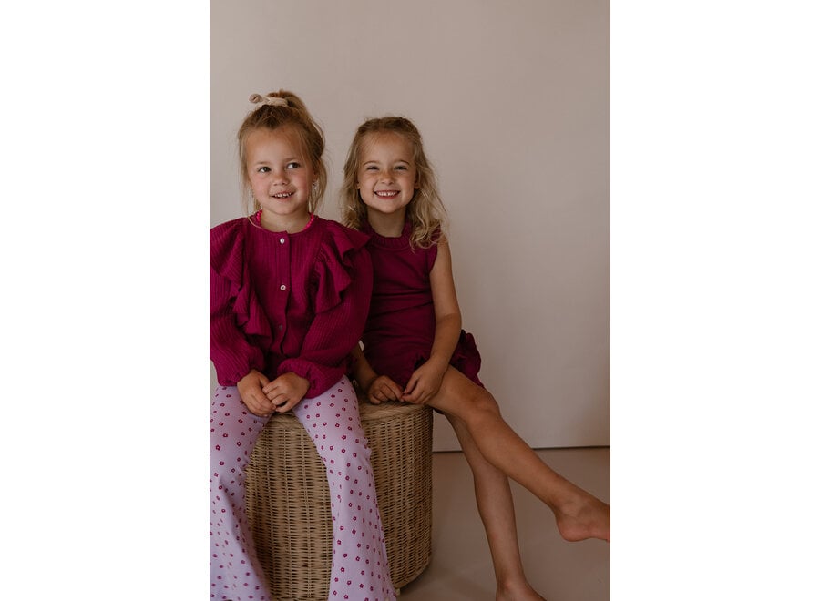 Ruffle top - Berry rib