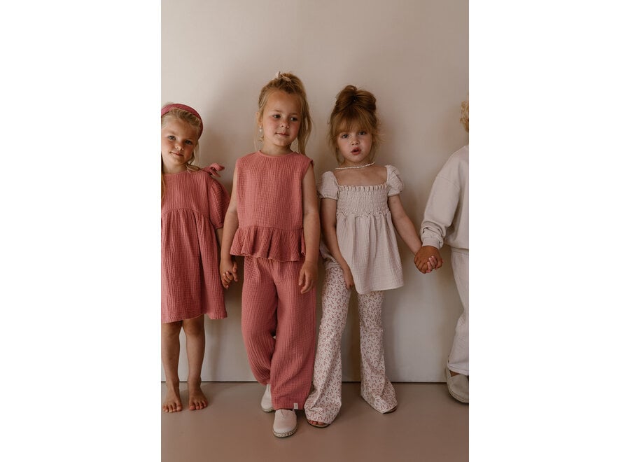 Wide leg mousseline - Dusty rose