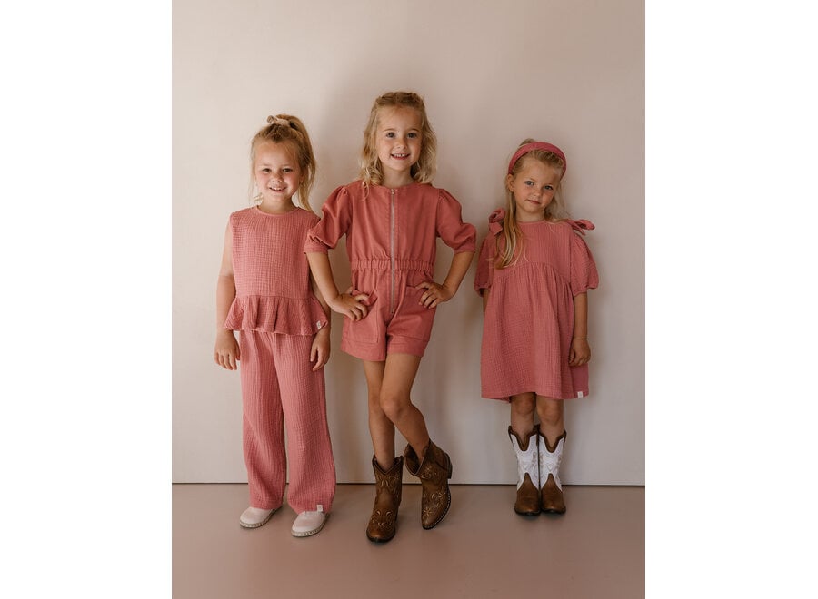 Wide leg mousseline - Dusty rose