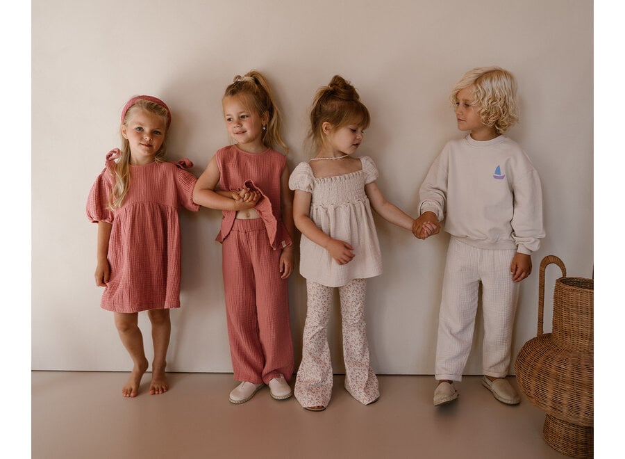 Wide leg mousseline - Dusty rose