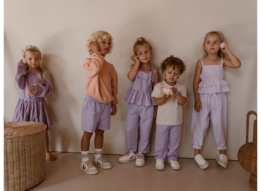 Pien top ruffle - Lila stripe