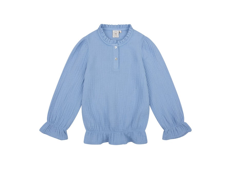 Julie blouse - Blue mousseline