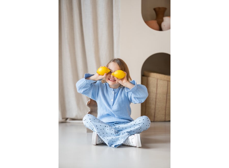 Julie blouse - Blue mousseline