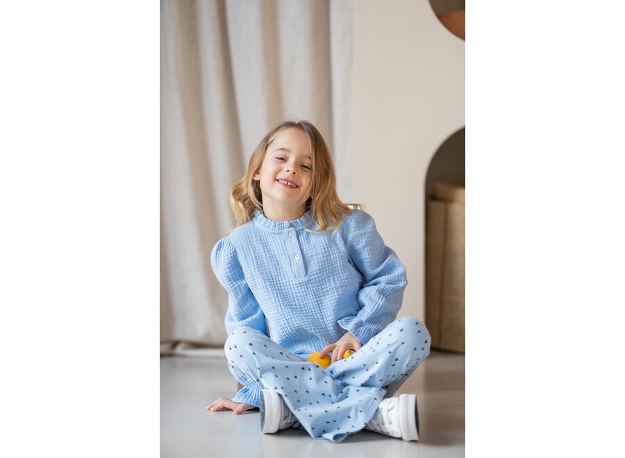 Julie blouse - Blue mousseline