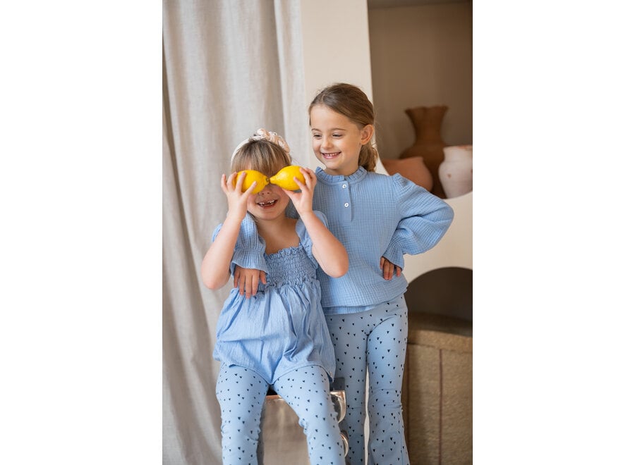 Julie blouse - Blue mousseline