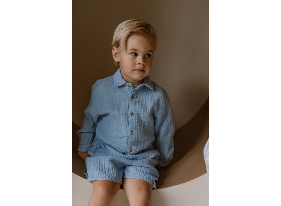 Niels short - Blue mousseline