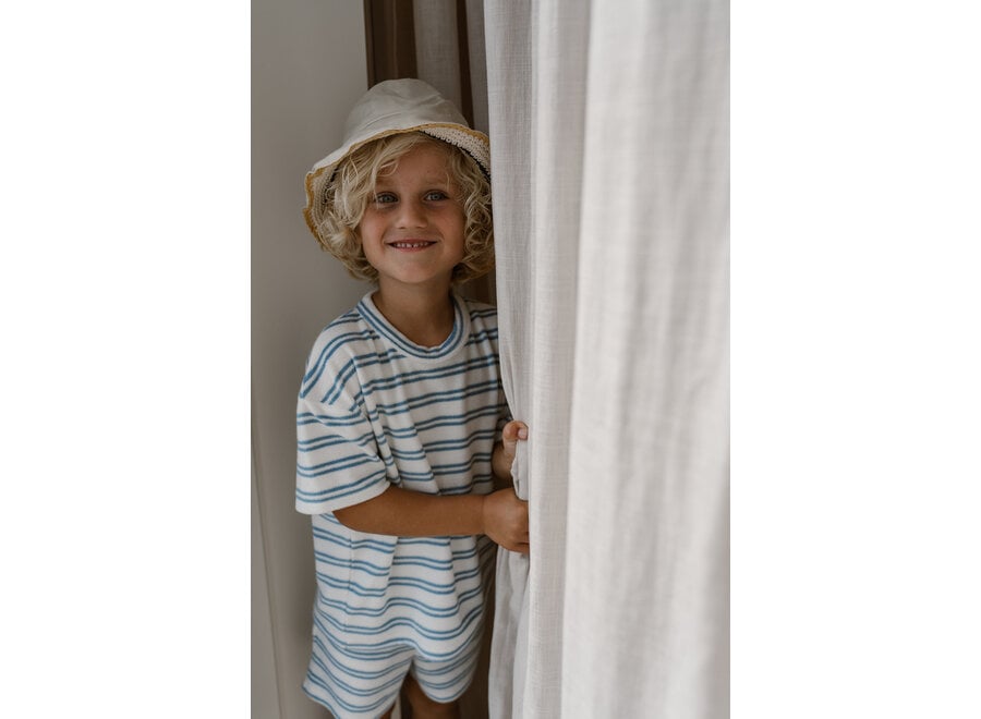 Niels short bath terry - Blue stripe