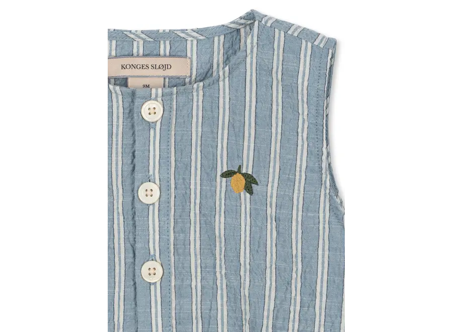 Elliot romper - Trio blue stripe