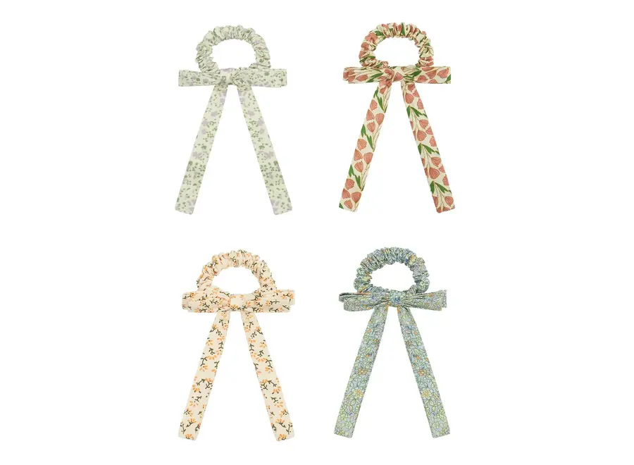 Floral bow scrunchies