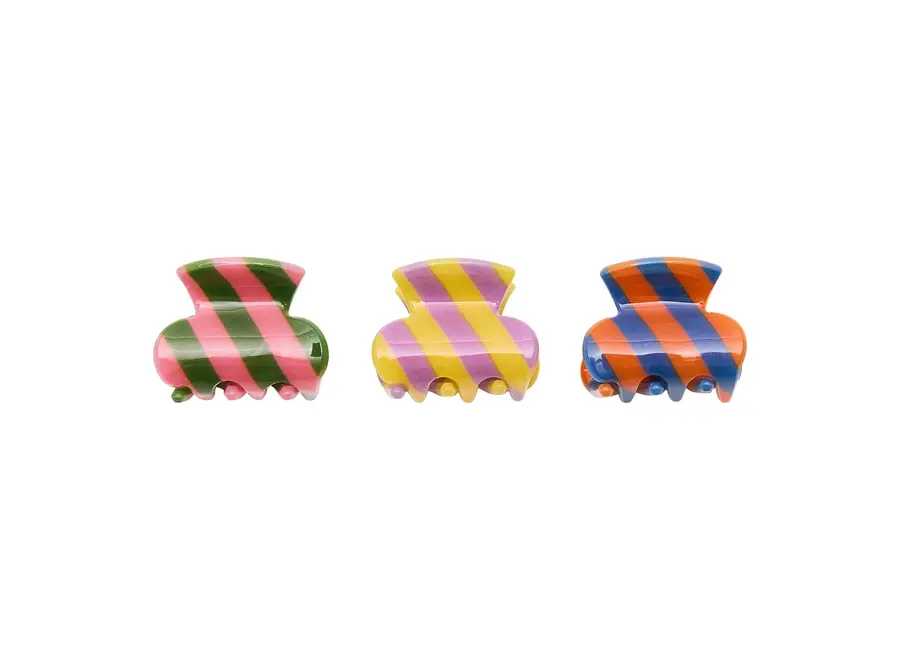 Striped mini claw clips