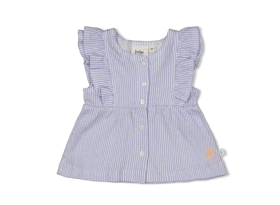 Top streep crinkle 'Sea la vie' - Lavendel