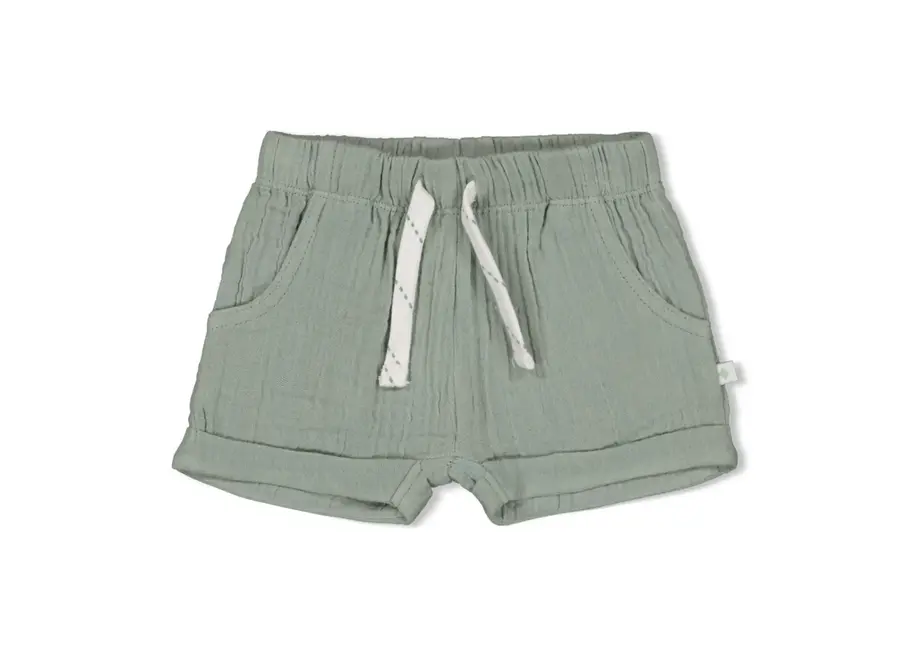 Short mousseline AOP - Zeegroen