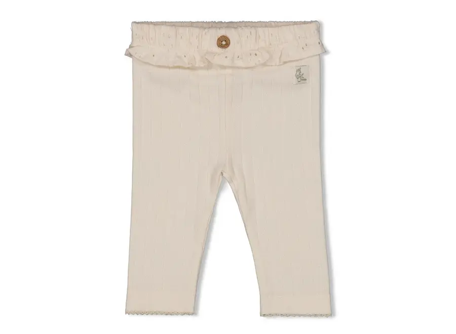 Legging pointelle rib blossom - Off white