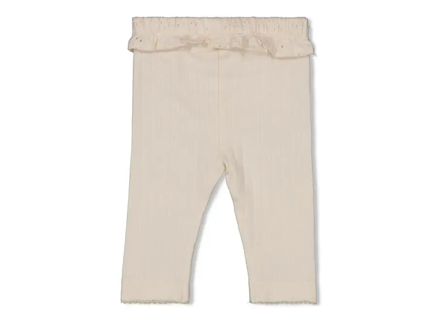Legging pointelle rib blossom - Off white