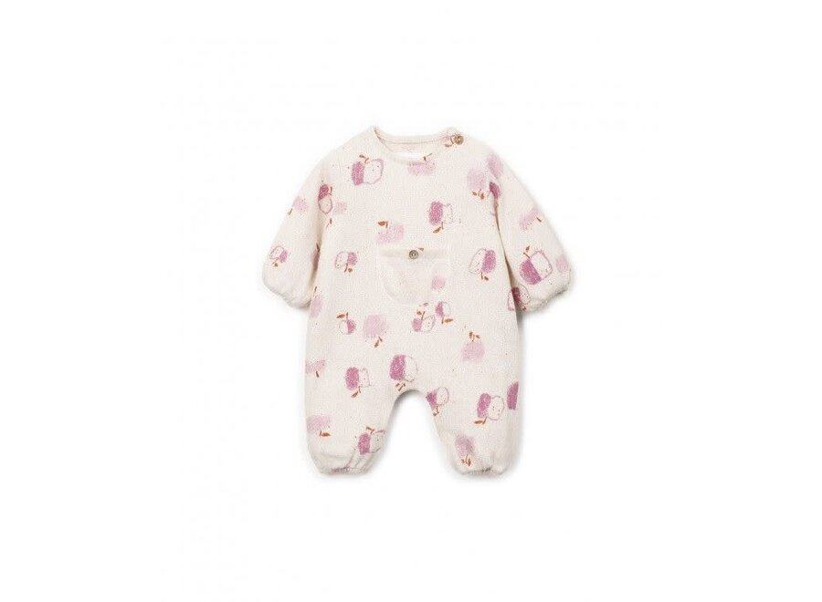 Printed jersey jumpsuit - Apples sculpture