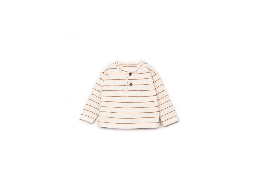 Striped rib flamé LS T-shirt - Pot