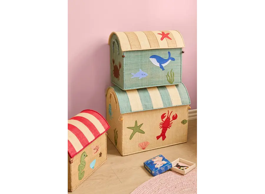 Raffia opbergmand middel - Ocean theme