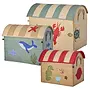 Raffia opbergmand groot - Ocean print