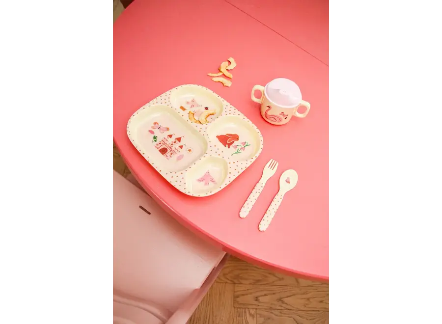 Melamine spoon and fork - Fairy tale print