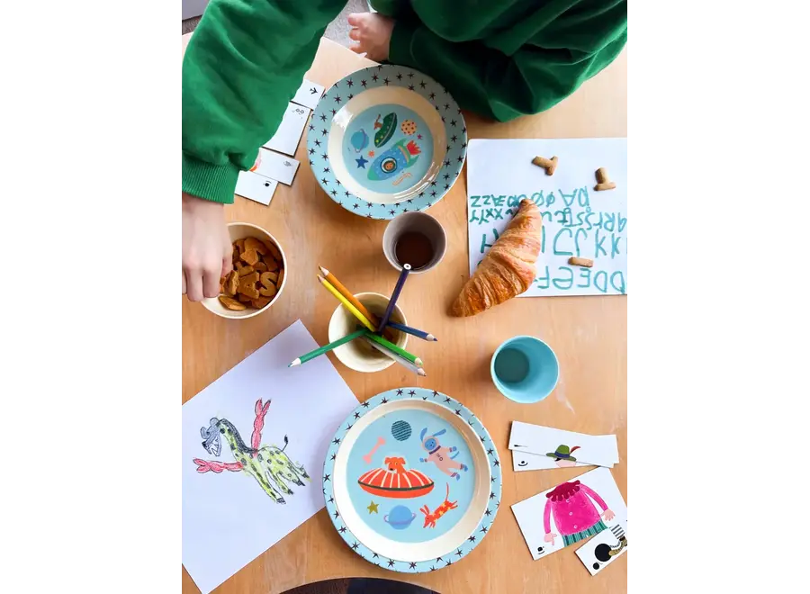 Melamine kidsbowl - Dogs in space