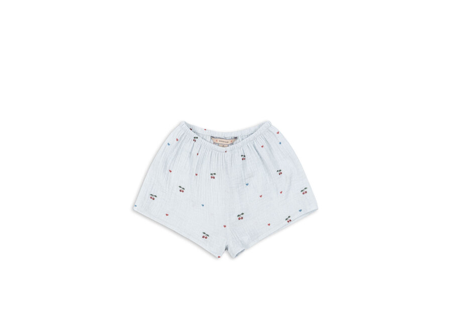 Coco mini shorts - Cherry blue coeur