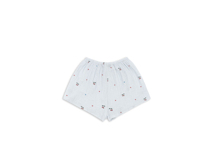 Coco mini shorts - Cherry blue coeur