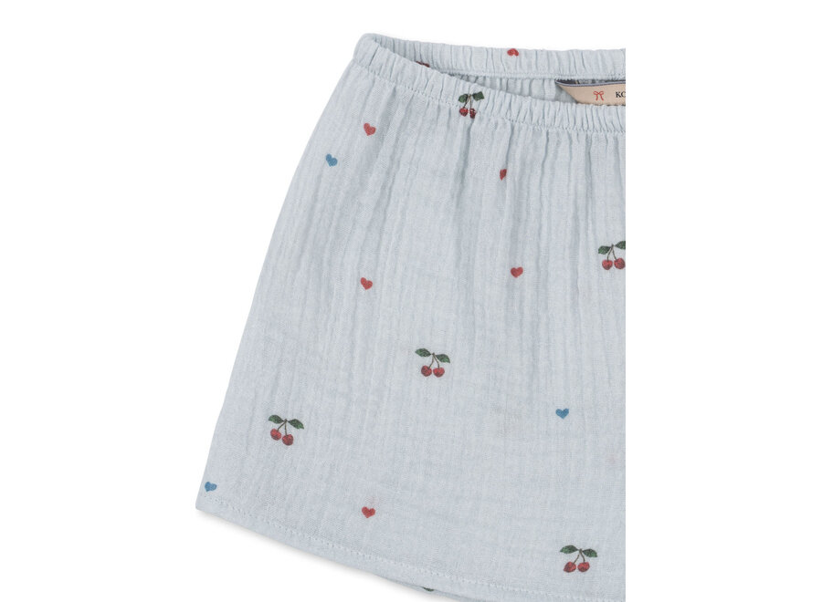 Coco mini shorts - Cherry blue coeur