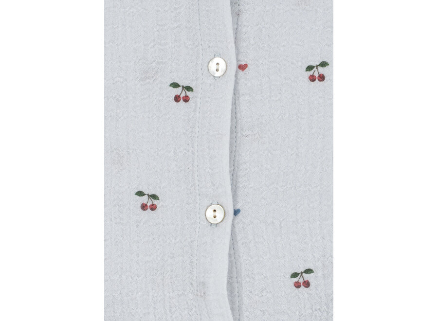 Coco top - Cherry blue coeur