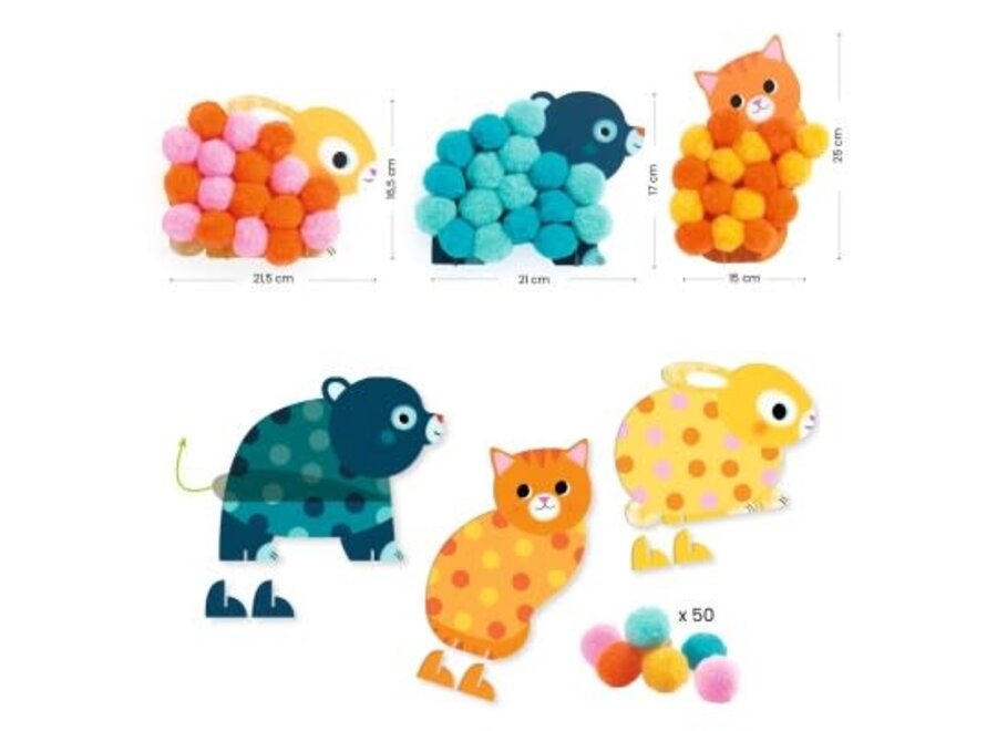 Pompoms collage - Animals