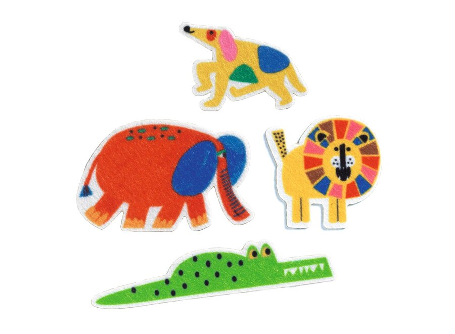 60 vilten stickers - Dieren