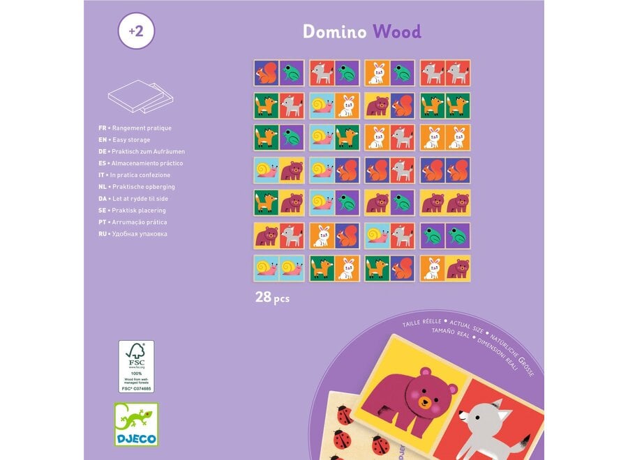Houten dominospel - Diertjes (2+)