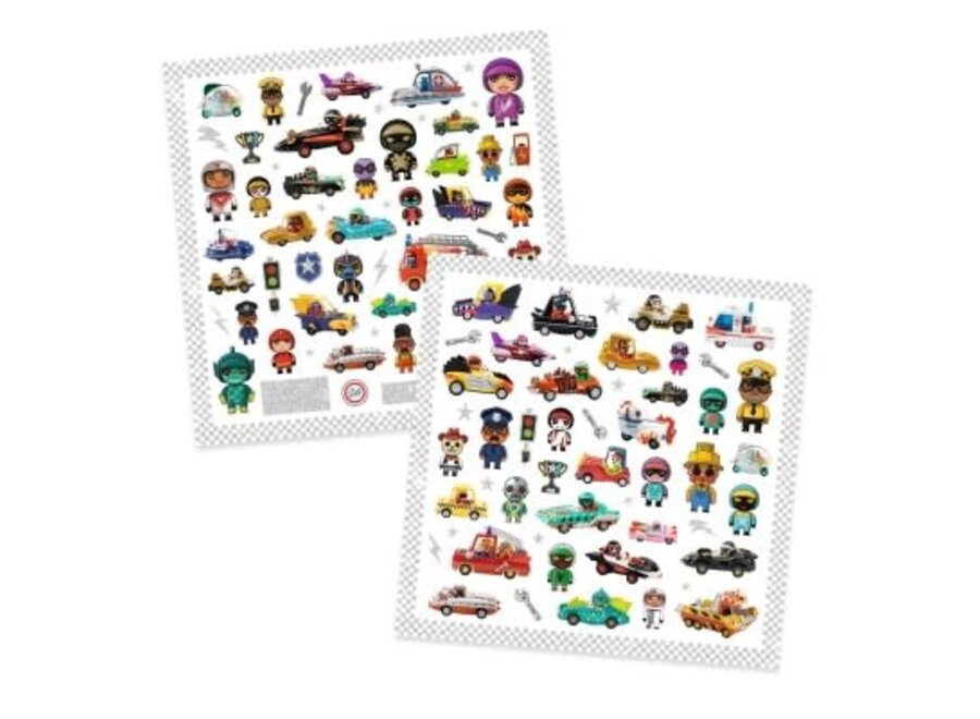 Textured stickers - Crazy motors