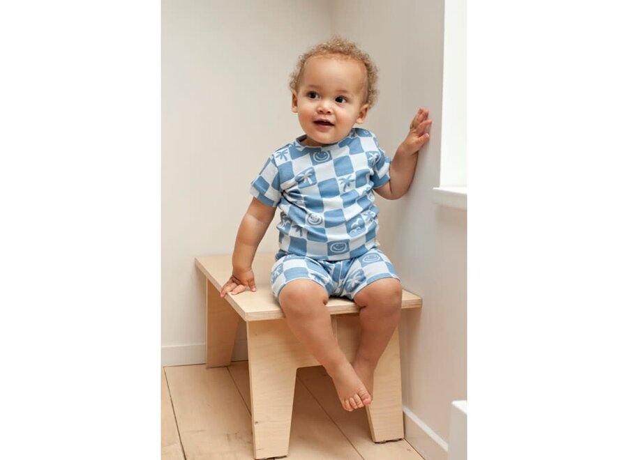 Baby pyjama blauw- Chase check