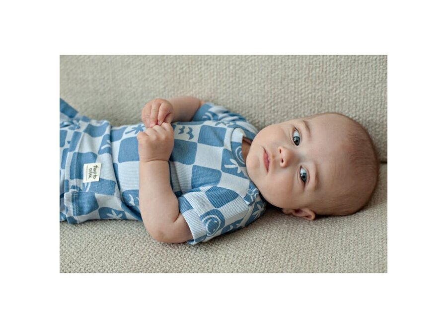 Baby pyjama blauw- Chase check
