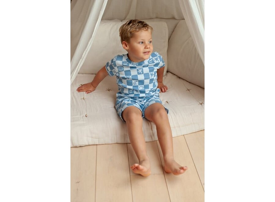 Pyama blauw - Chase check