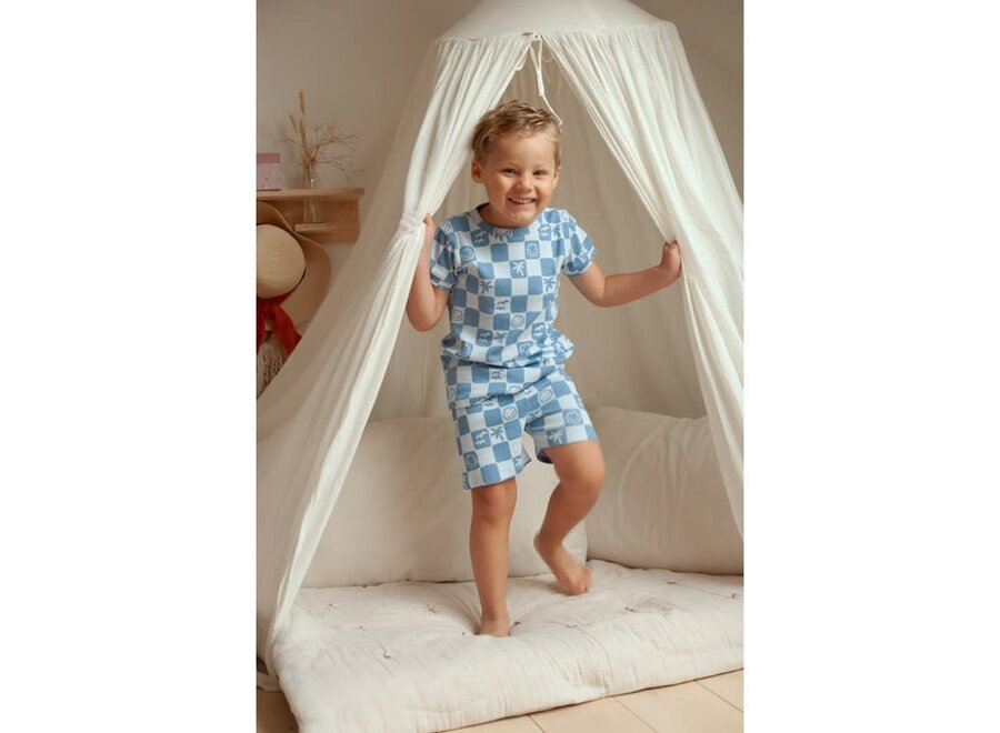 Pyama blauw - Chase check