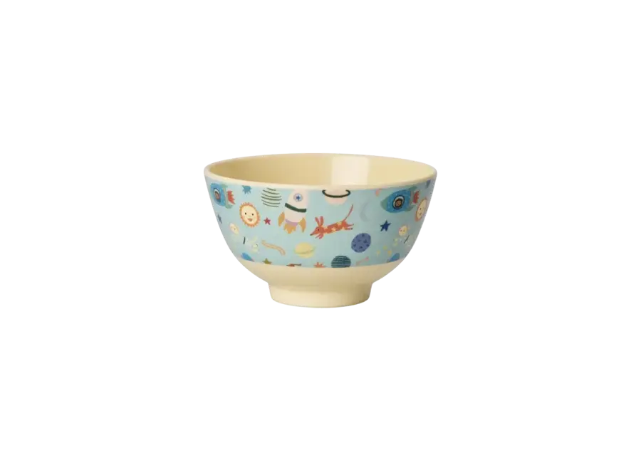 Small melamine bowl - soft blue - Dogs in space