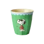 Melamine cup - Green - Snoopy print