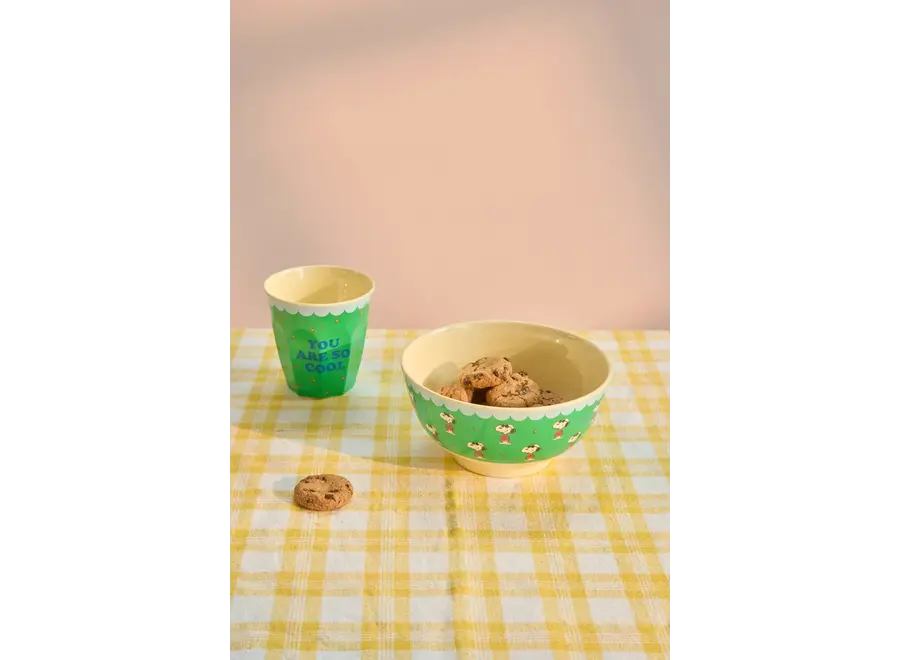 Melamine cup - Green - Snoopy print