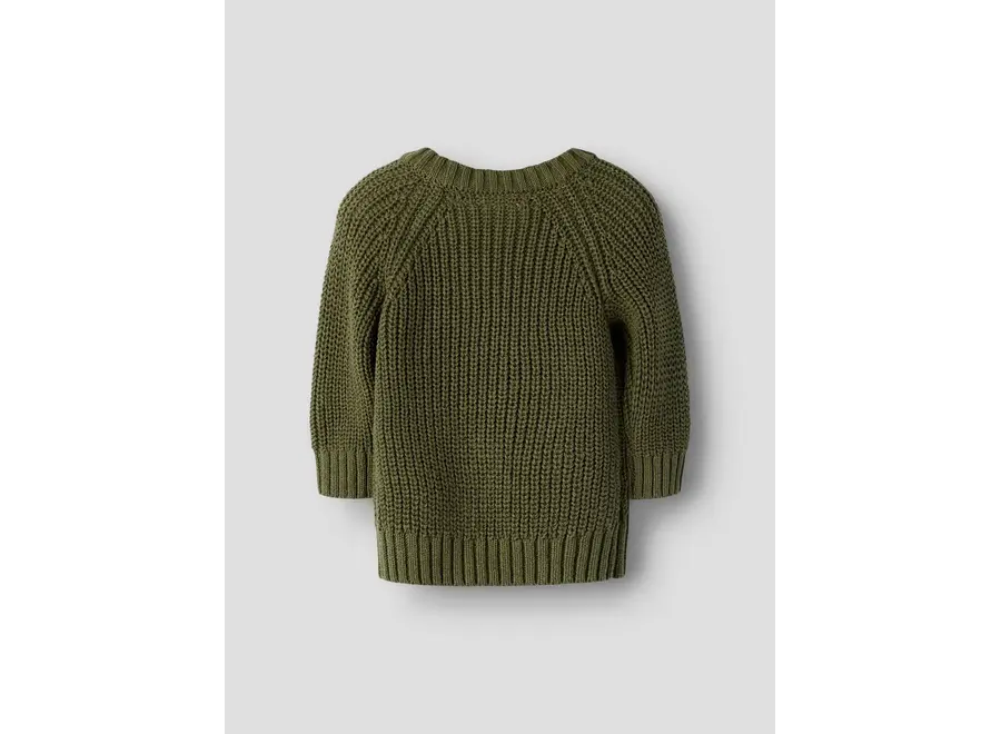 Memlen Emb LS knit - Winter moss