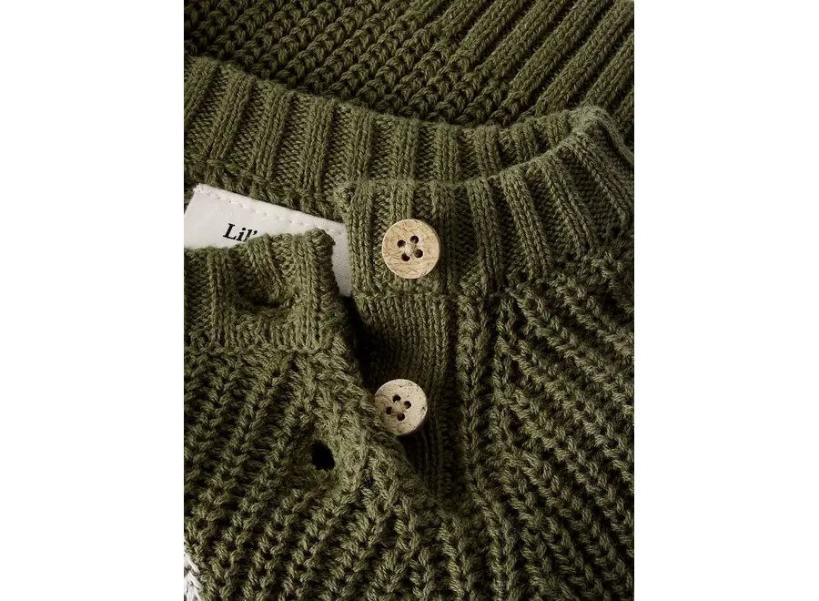 Memlen Emb LS knit - Winter moss