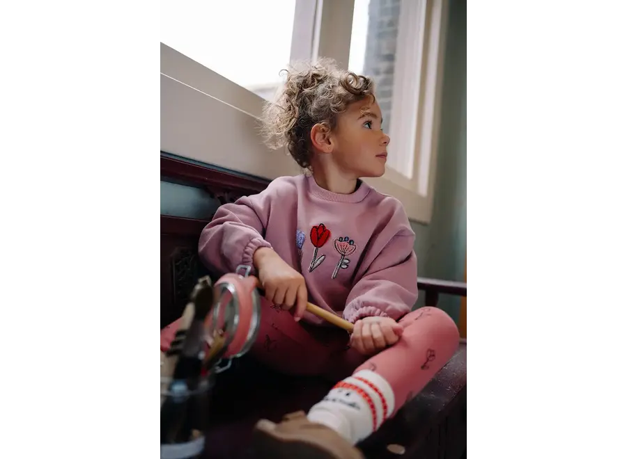 Boxy girls sweatshirt Bows - Painters blush