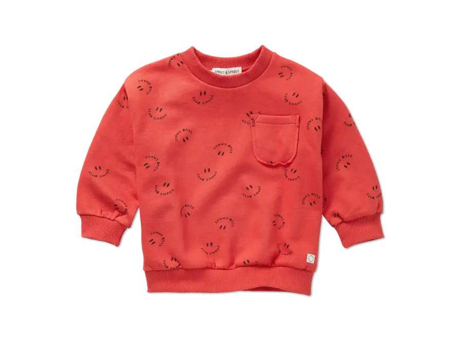 Sweatshirt Club chaos print - Vivid red
